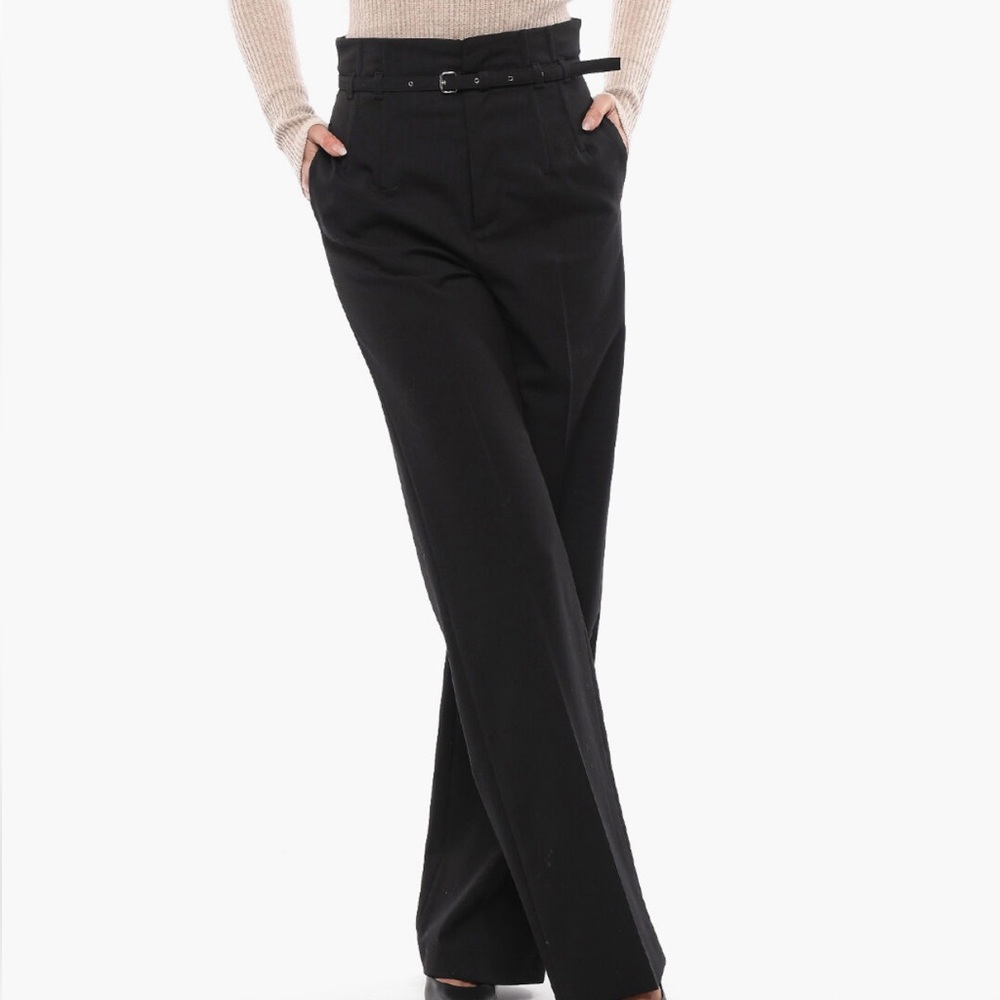NWT RED Valentino Elegant Black Belted High Waist Wide Leg Trousers - Picture 3 of 11